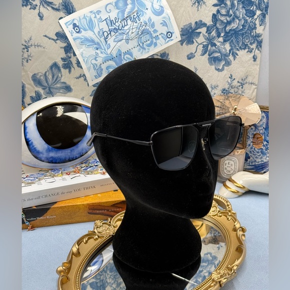 🆕 BALENCIAGA 🧿 NWOT BB0246SA 001 Tag Aviator Black Metal Sunglasses - Picture 5 of 15